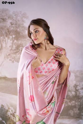 LAXMINAM OP-956 DESIGNER LINEN SAREE WHOLESALER IN INDIA